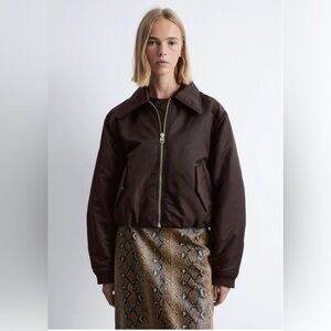 Other Stories Cropped Bomber Jacket - Size M - NWT